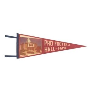 Vintage Akron, Ohio Pro Football Hall of Fame Pennant Flag
